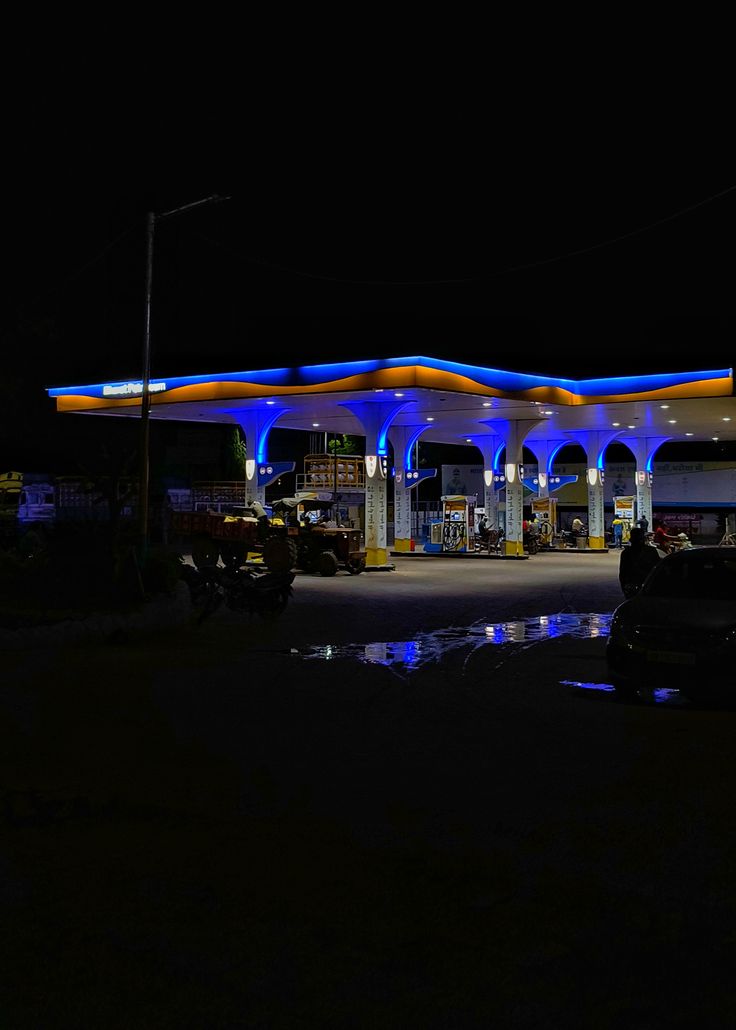Modern petrol pump station